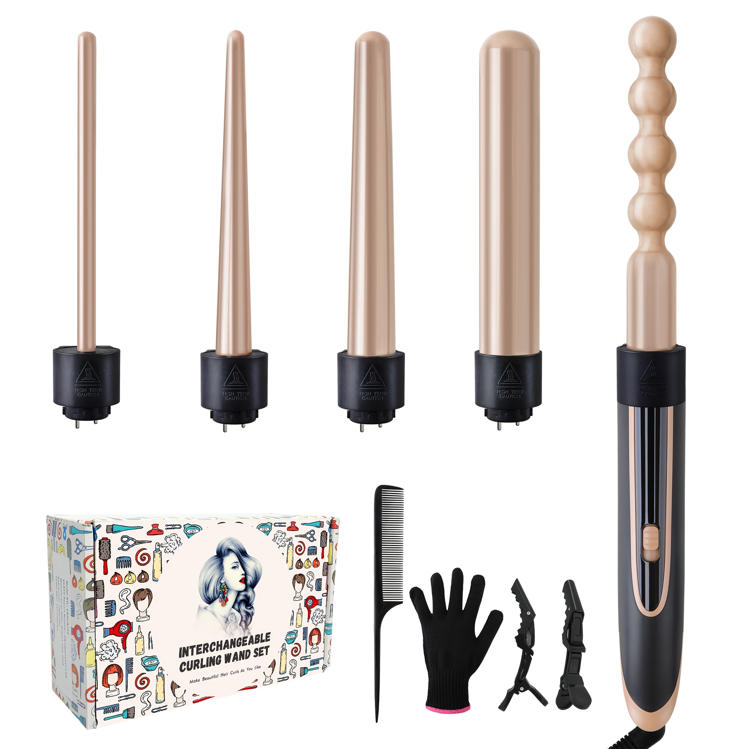 Hair Curling Wand 5in 1 Hair Curlers Iron Set 0.4\