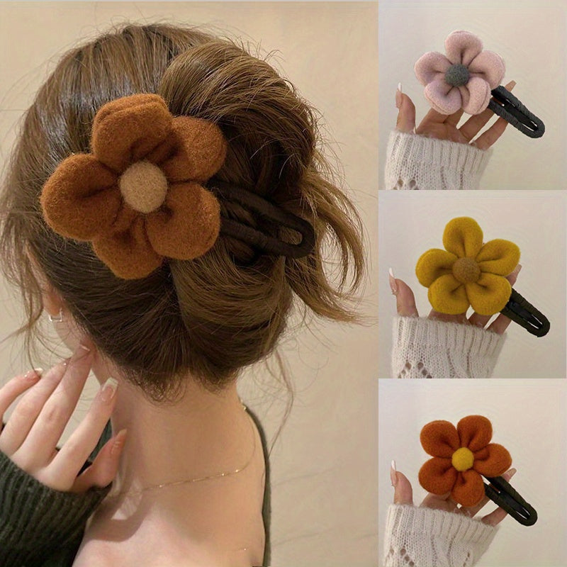 6pcs Cute Flower Hair Clip - Non-Slip, Seamless, Duckbill Design, Ponytail Fixed Hair Clip, Convenient Styling, Very Suitable For Daily Commuting, Date Wear, Women's Fashion Accessories