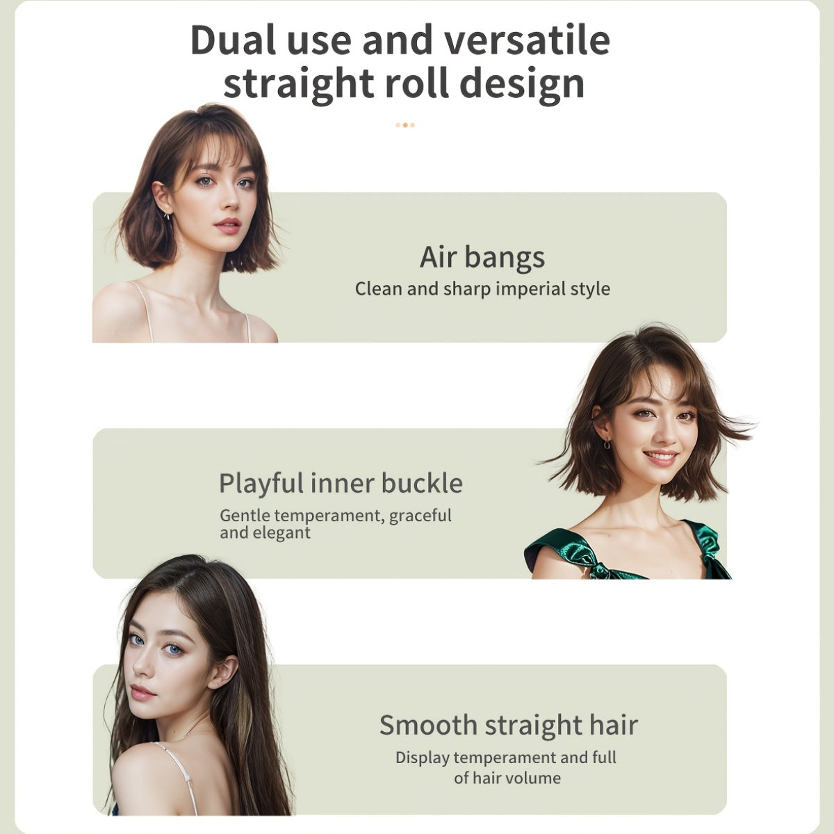 Eavalcro 2-In-1 Cordless Hair Straightener And Curler, Compact Hair Straightener with 3 Heat Settings, Heats Up in 60 Seconds, Portable Travel Flat Iron, Ionic Technology for Smooth, Frizz-Free Hair