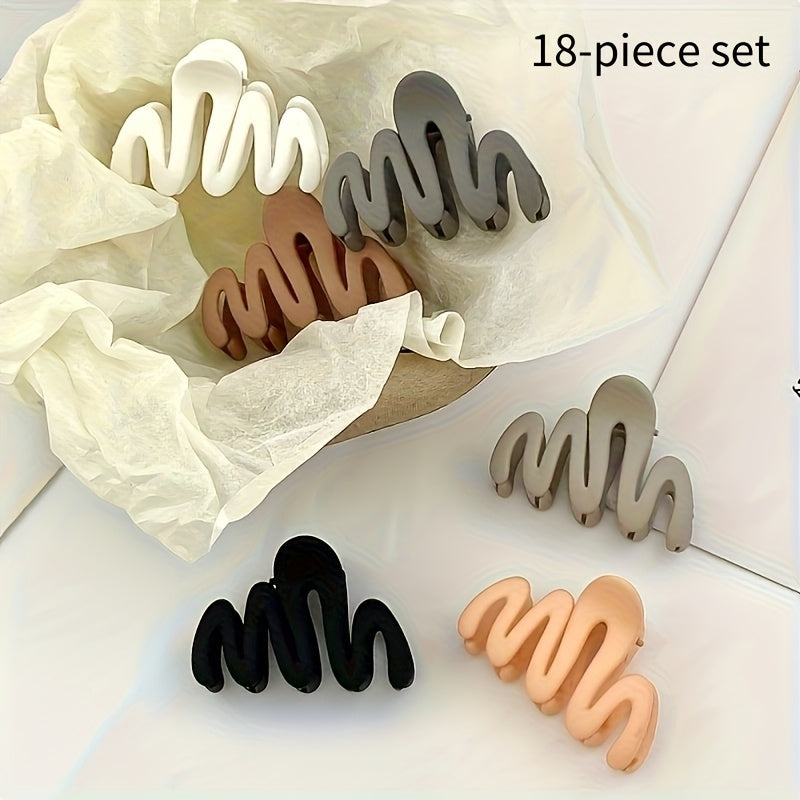 6\u002F12\u002F18pcs Medium THe Sleek Minimalist Matte Wave Clip Is Suitable for Hairstyling And Styling, Suitable for Everyday, Wear At Work, And Fastening