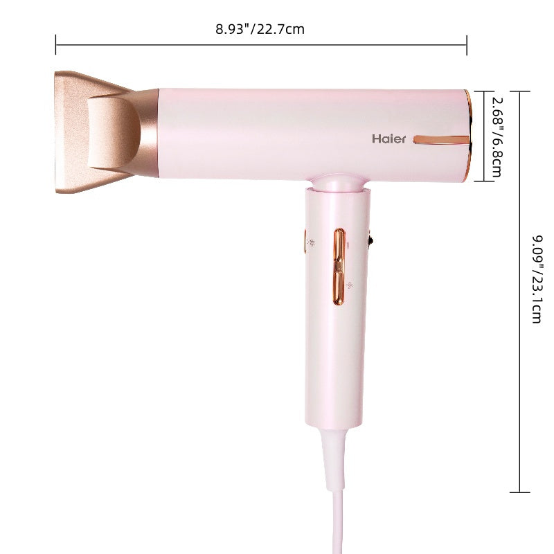 Haier High Speed Hair Dryer 200 Million Negative Ions, 100, 000 RPM Brushless Motor, 100 Times Precise Temperature Control, 4 Wind Speeds and 3 Wind Temperatures with Brushless Motor Hair Dryer with Leakage Protection Plug