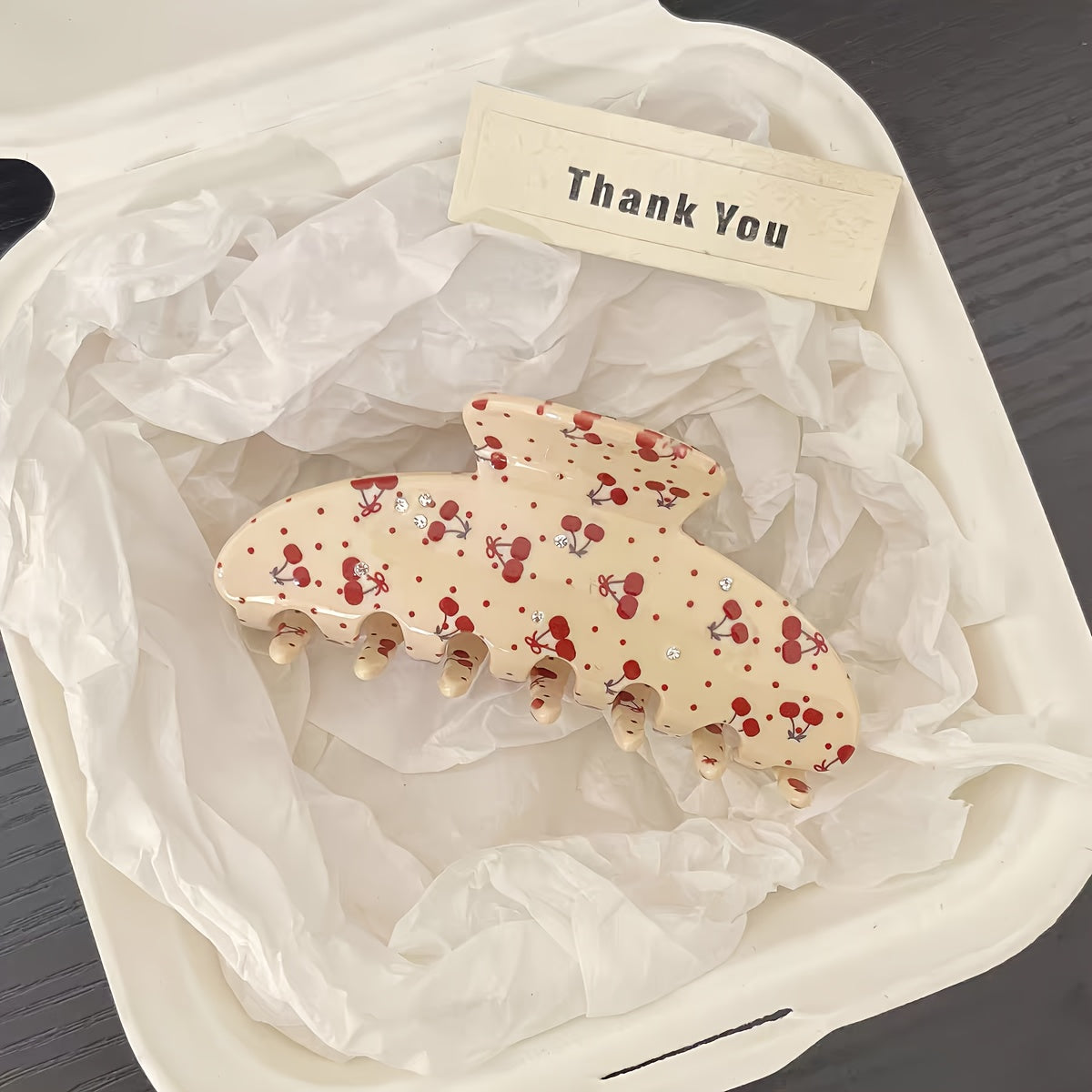 Single Sweet Cherry and Blueberry Floral Hair Clip | Perfect for Valentine'S Day, French Country Style Bun Maker, Fresh and Elegant Spring and Summer Style, Ideal for Medium and Long Hair with Rhinestone Details