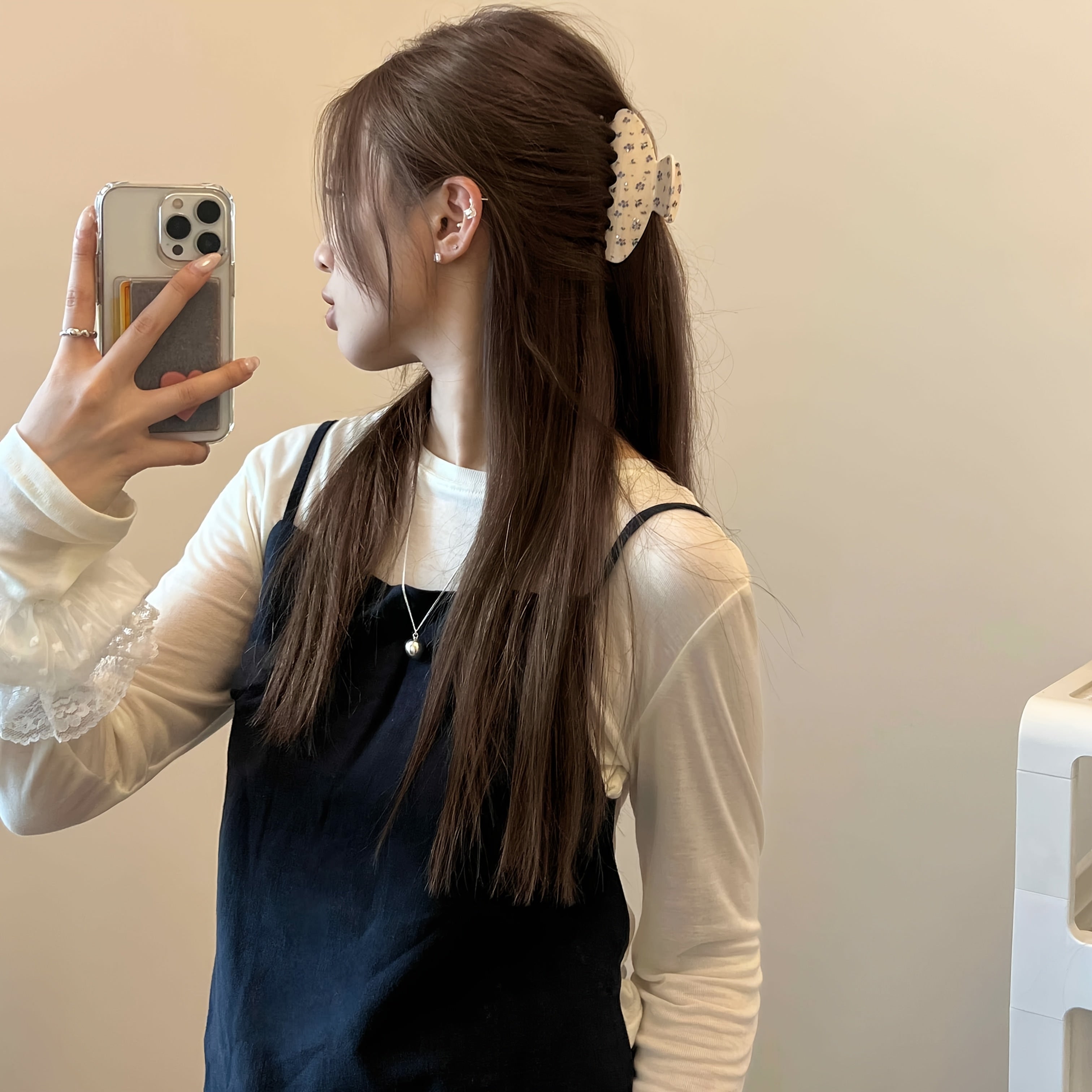 Single Sweet Cherry and Blueberry Floral Hair Clip | Perfect for Valentine'S Day, French Country Style Bun Maker, Fresh and Elegant Spring and Summer Style, Ideal for Medium and Long Hair with Rhinestone Details