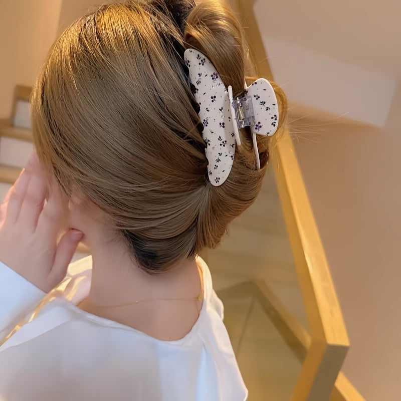 Single Sweet Cherry and Blueberry Floral Hair Clip | Perfect for Valentine'S Day, French Country Style Bun Maker, Fresh and Elegant Spring and Summer Style, Ideal for Medium and Long Hair with Rhinestone Details