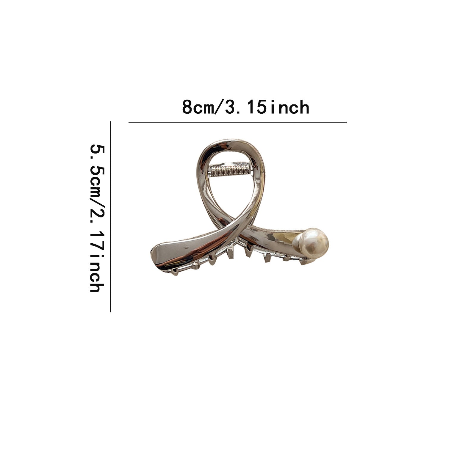 Metal Faux Pearl Hair Clip Women, New High-End Hairpin, Medium Size Shark Clip Back Of, Updo Hair