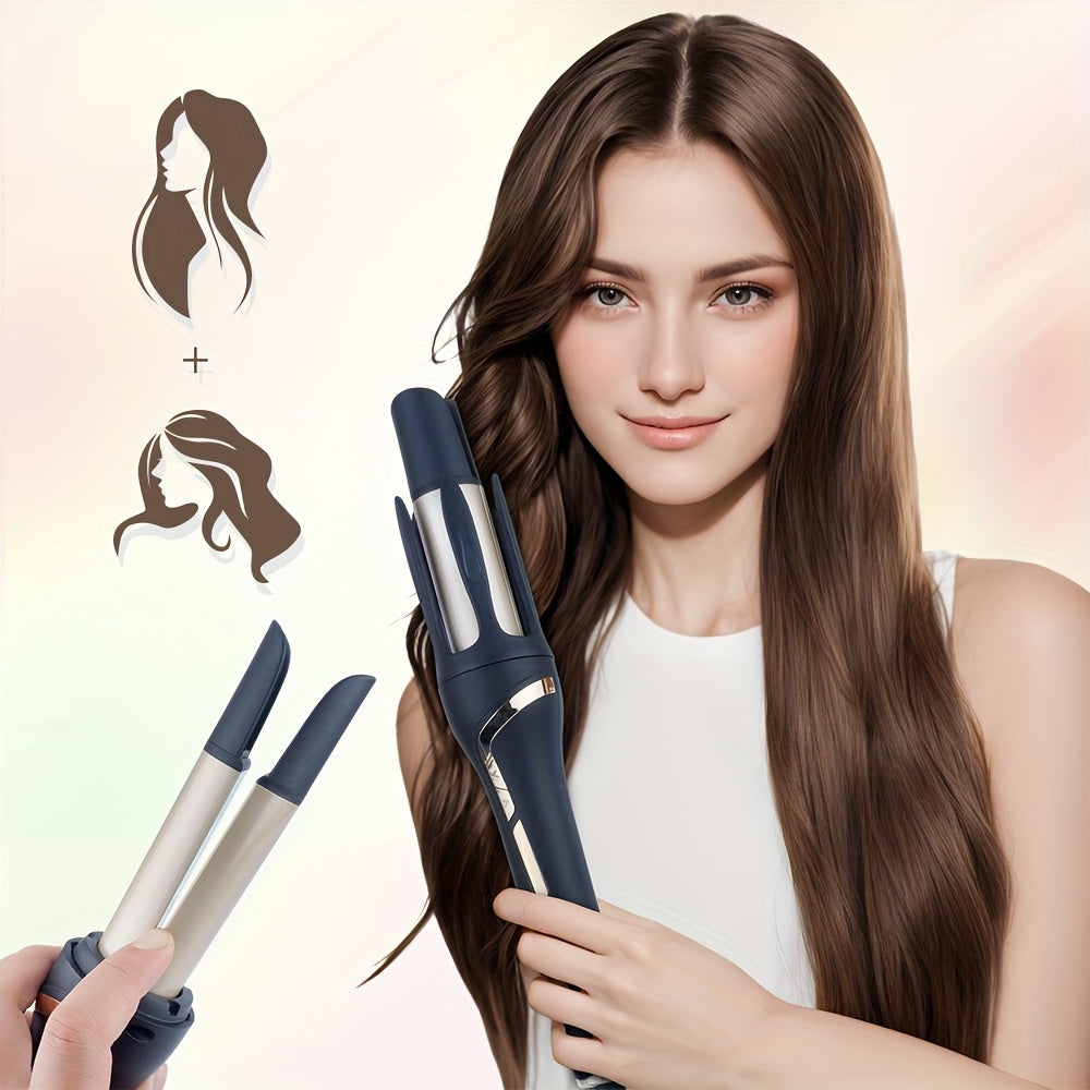 Dual-Mode Automatic Hair Curler & Straightener - 32mm Barrel for Long-Lasting Curls & Waves, Ergonomic Grip, Unisex Styler for All Hair Types, 110V Plug-In Operation, Hair Curling Tools
