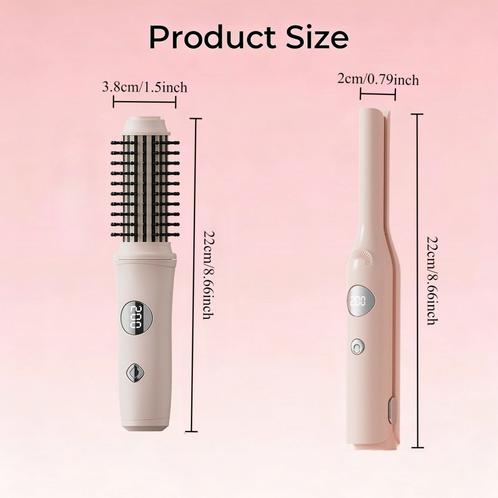 1pc\u002F2pcs Cordless Hair Curling Iron Brush | 4500mAh Rechargeable Curling Iron Tool, 4 Temperatures, Fast, Anti-Scald, Anti-Frizz, LED Display, Ideal Present for Women, Girlfriends, or Mothers