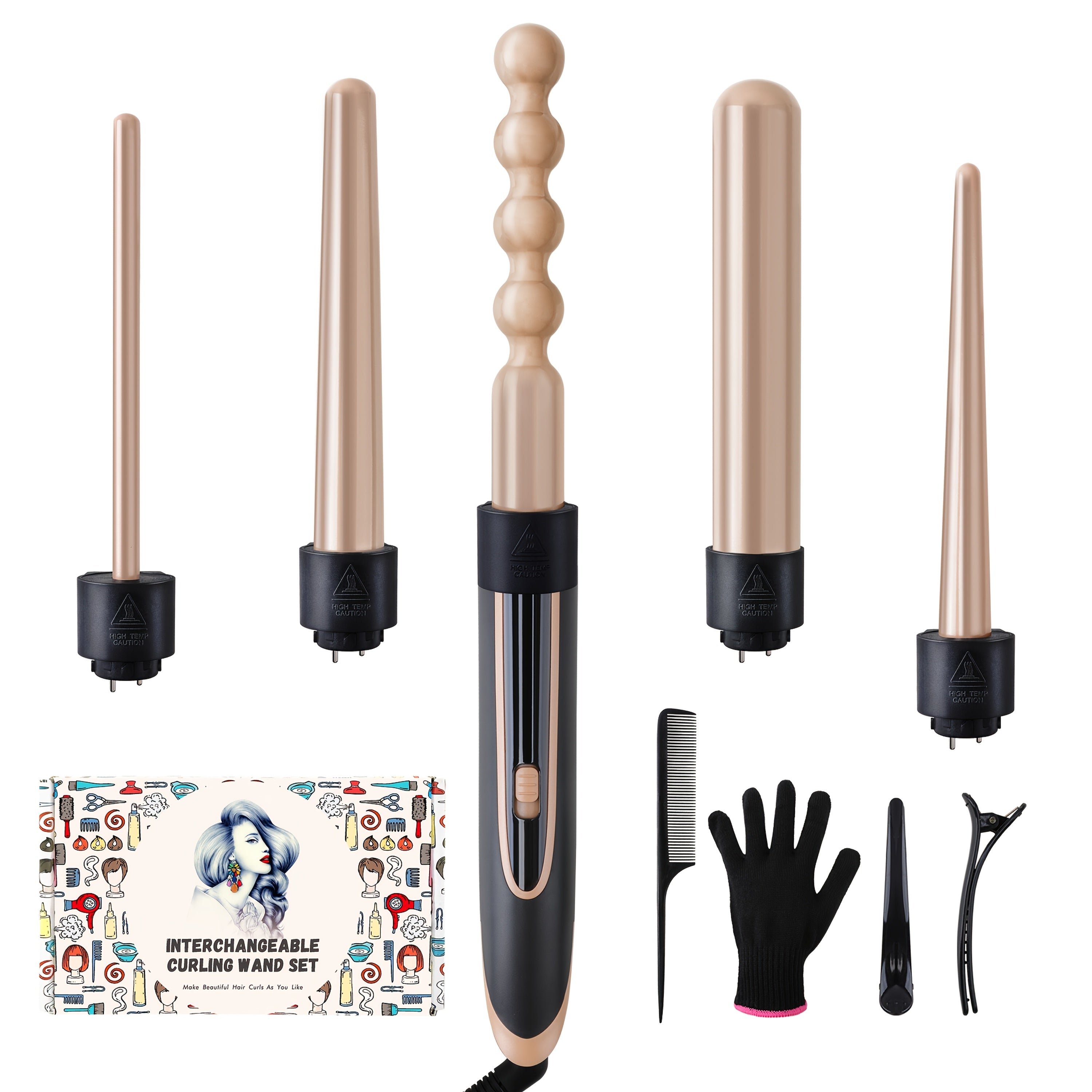 Hair Curling Wand 5in 1 Hair Curlers Iron Set 0.4\