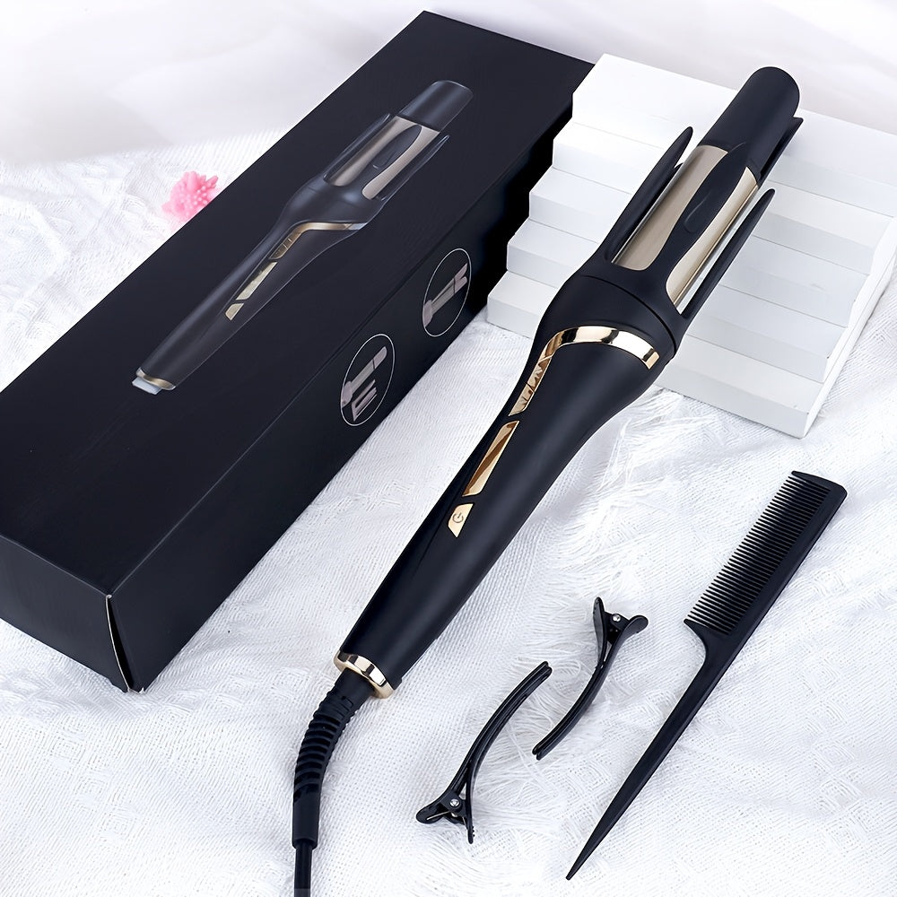 Dual-Mode Automatic Hair Curler & Straightener - 32mm Barrel for Long-Lasting Curls & Waves, Ergonomic Grip, Unisex Styler for All Hair Types, 110V Plug-In Operation, Hair Curling Tools