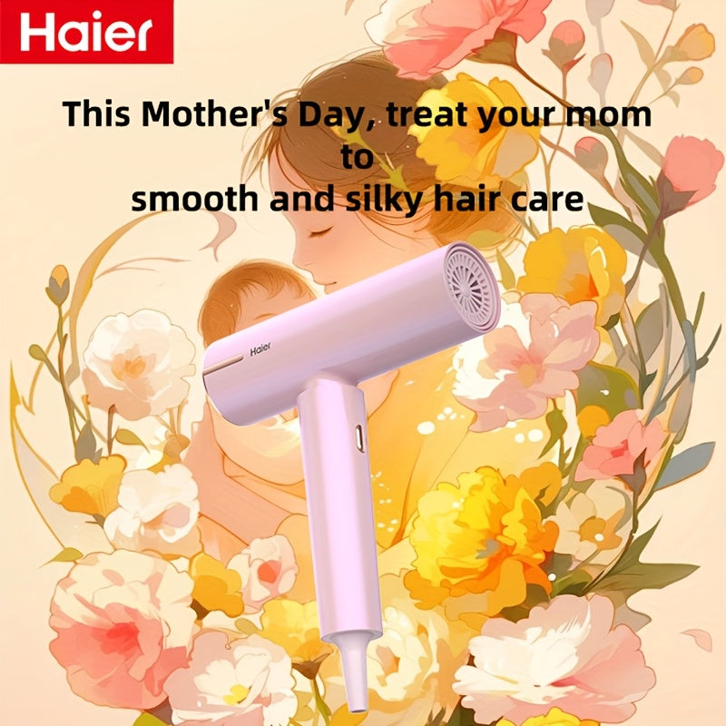 Haier High Speed Hair Dryer 200 Million Negative Ions, 100, 000 RPM Brushless Motor, 100 Times Precise Temperature Control, 4 Wind Speeds and 3 Wind Temperatures with Brushless Motor Hair Dryer with Leakage Protection Plug