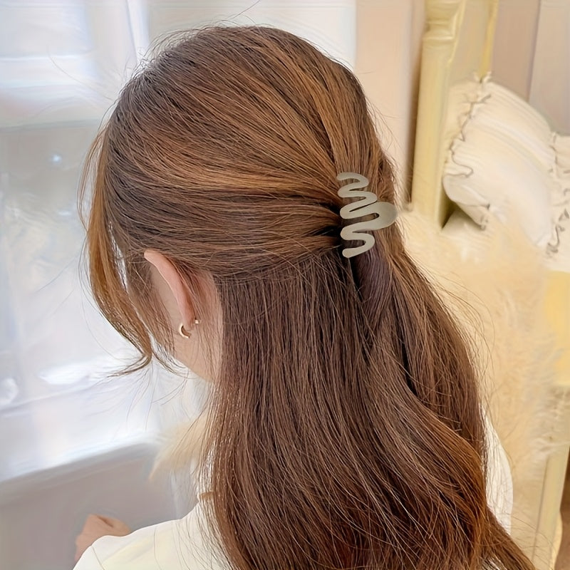 6\u002F12\u002F18pcs Medium THe Sleek Minimalist Matte Wave Clip Is Suitable for Hairstyling And Styling, Suitable for Everyday, Wear At Work, And Fastening