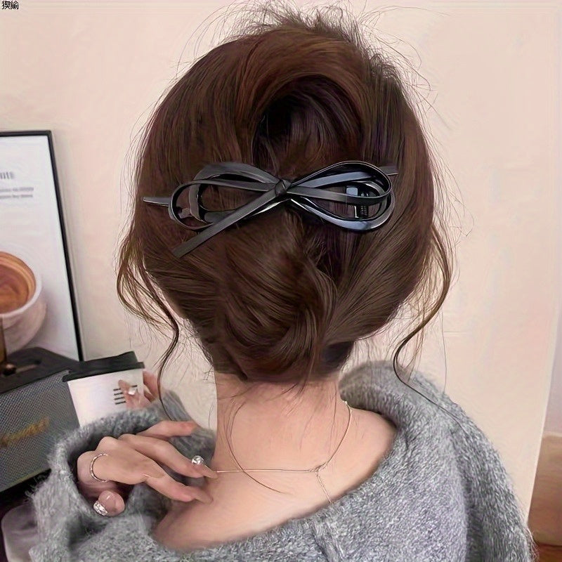 2pcs Bow hair clip, elegant leopard print hair clip, with a delicate feel, suitable for half body hairstyles and buns. Bow hair clip, formal hairstyle, exquisite design, fashionable craftsmanship, hair catcher, elegant women