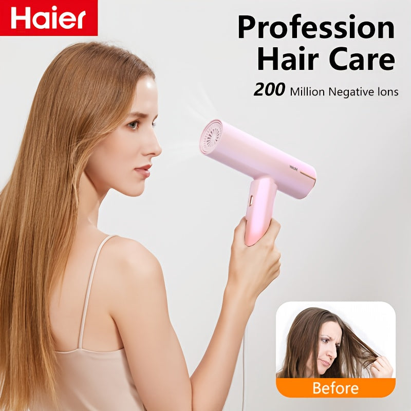 Haier High Speed Hair Dryer 200 Million Negative Ions, 100, 000 RPM Brushless Motor, 100 Times Precise Temperature Control, 4 Wind Speeds and 3 Wind Temperatures with Brushless Motor Hair Dryer with Leakage Protection Plug