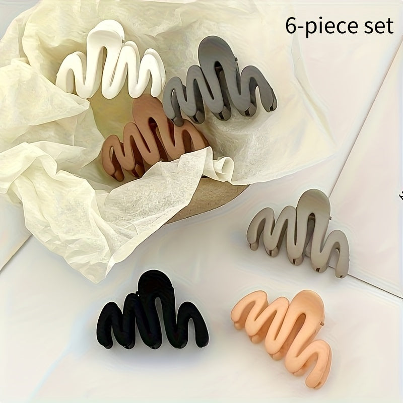 6\u002F12\u002F18pcs Medium THe Sleek Minimalist Matte Wave Clip Is Suitable for Hairstyling And Styling, Suitable for Everyday, Wear At Work, And Fastening
