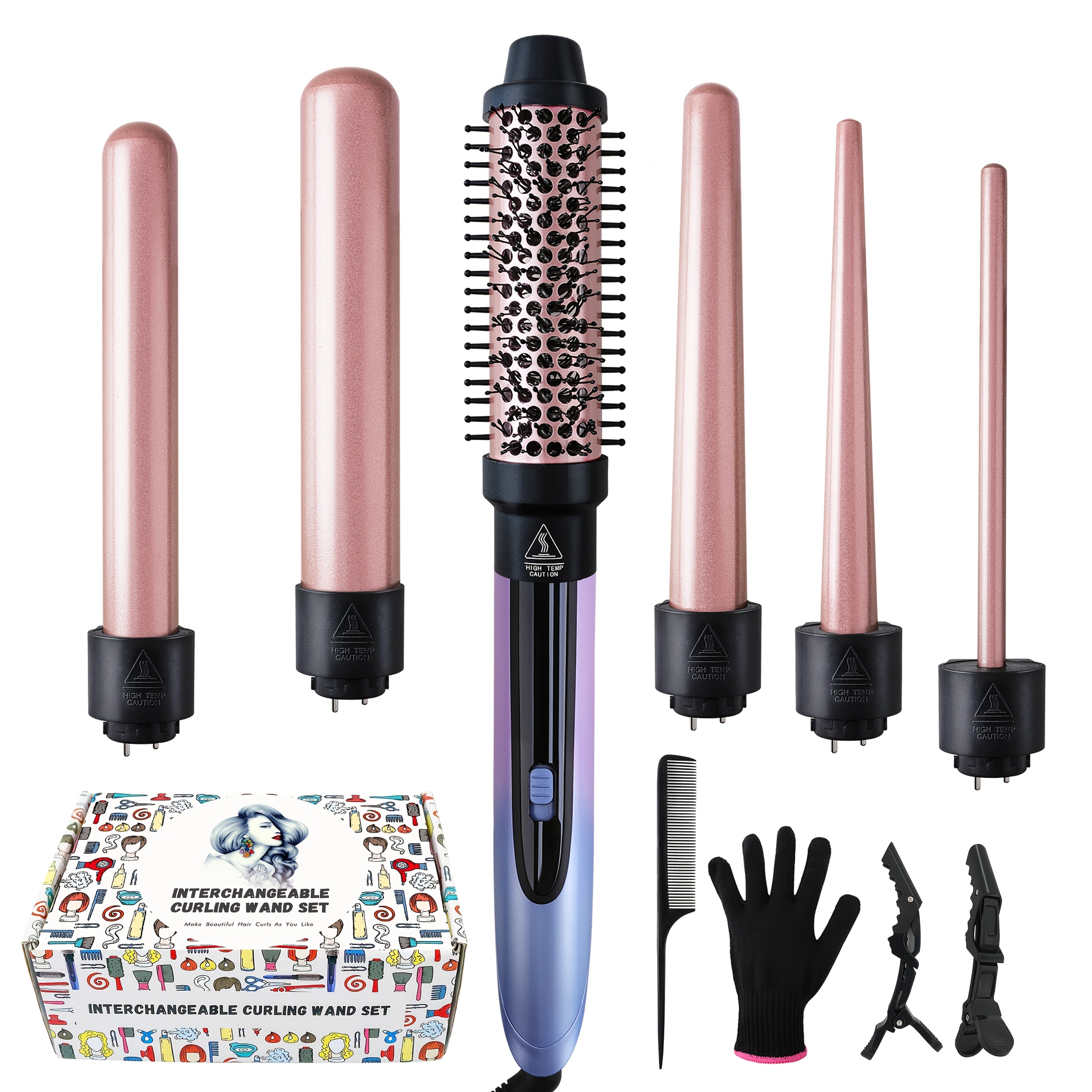 Hair Curling Wand 5in 1 Hair Curlers Iron Set 0.4\