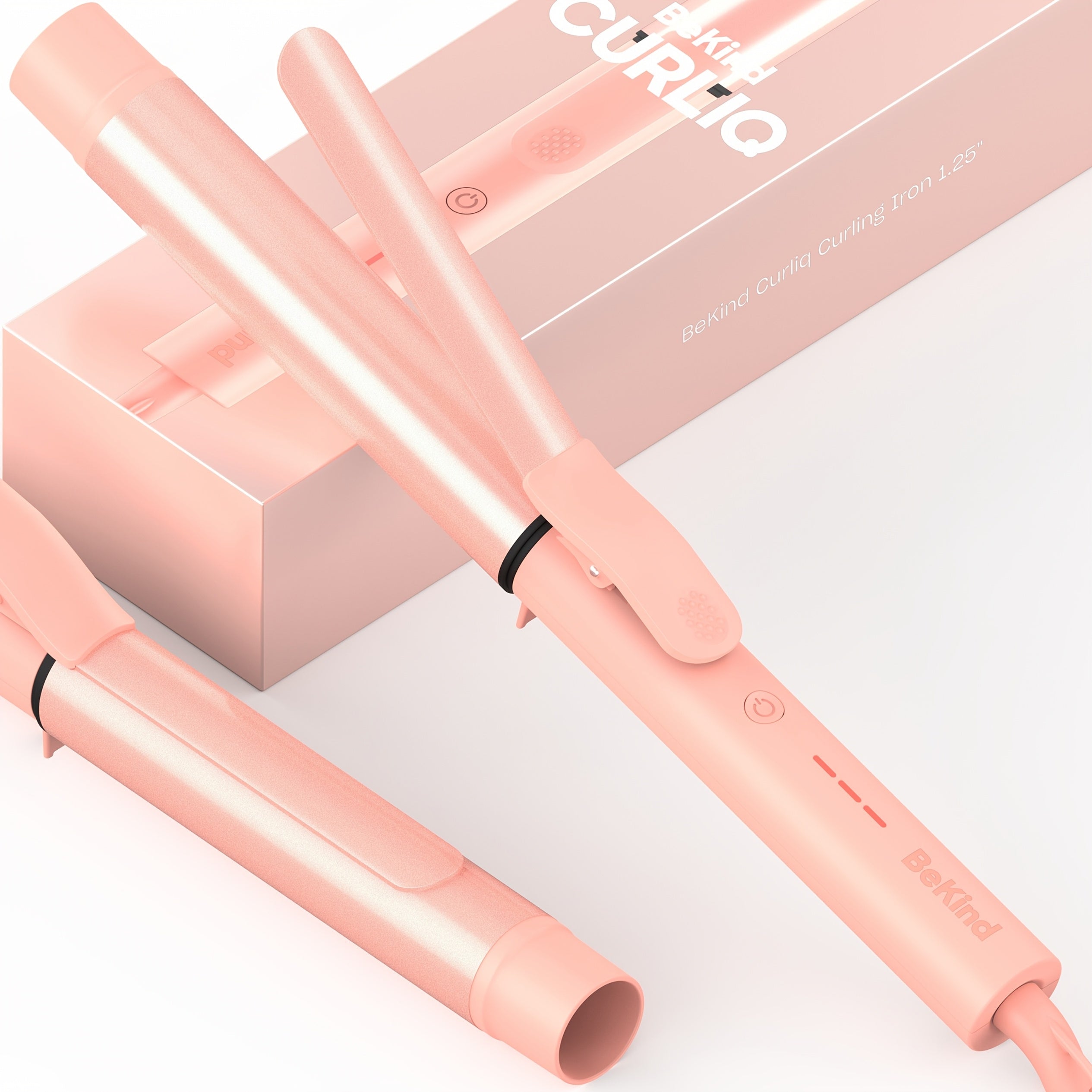 Curliq PTC Ceramic 1 Inch Curling Iron by Bekind, for long Barrel Curling Wand for Long Hair with a Temperature Up to 430°F, Dual Voltage Hair Curler for Women, Hair Styling Equipment